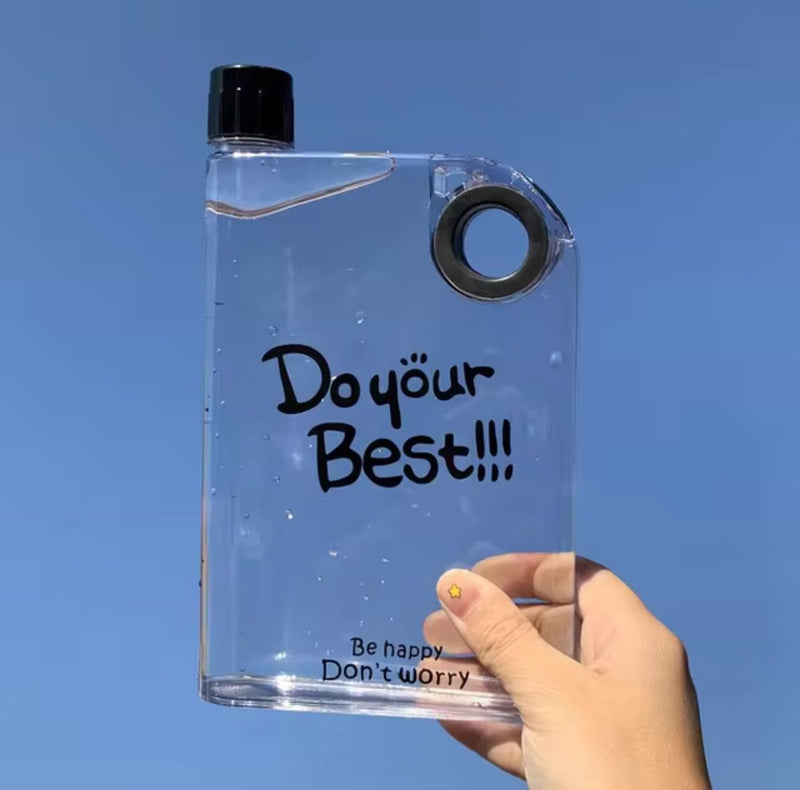 Transparent Plastic Notebook Style Water Bottle