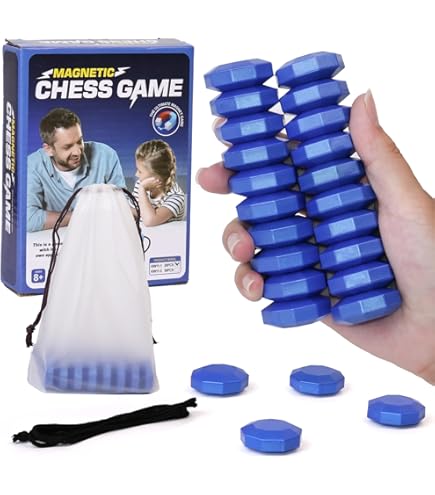 Magnetic Chess Game, Fun Table Top Magnet Game with String, Magnetic Stones Board Game Magnetic Chess Board Game Set Improve Log