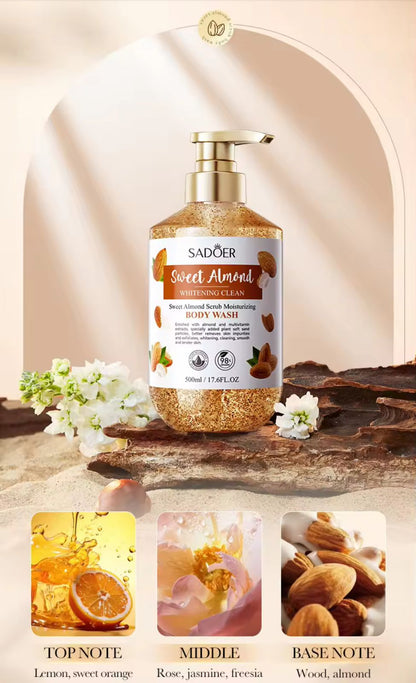Sadoer Sweet Almond Scrub Moisturising Body Wash