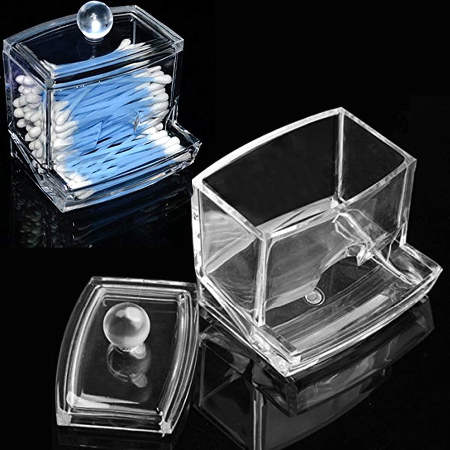 Acrylic Cotton Swabs Storage Box