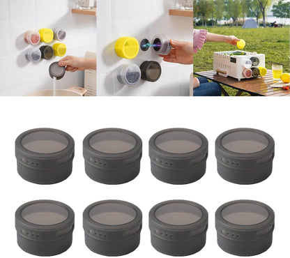 Multipurpose Magnetic Seasoning Spice Jar Containers With Lids Pack Of 2Pcs