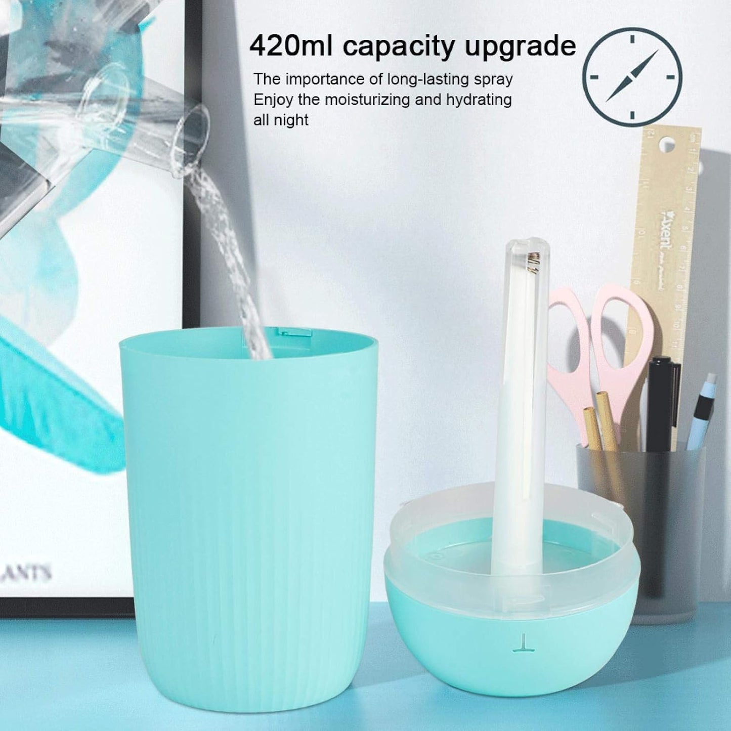 Mini USB Air Humidifier & Mist Diffuser – Green