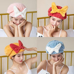 Microfibre Bowknot Drying Hair Cap