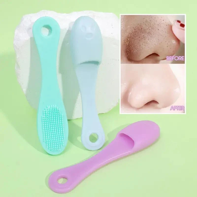 Soft Silicone Bristles Nose Pore Massager Nose Scrubbing Facial Cleaning Brush