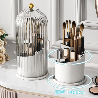 Elegant Luxury 360 Rotatable Makeup Cosmetic Brush Holder Organizer Storage Box 10013