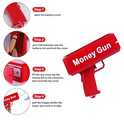 Money Launcher Toy for Parties with Play Money Included for All Ages