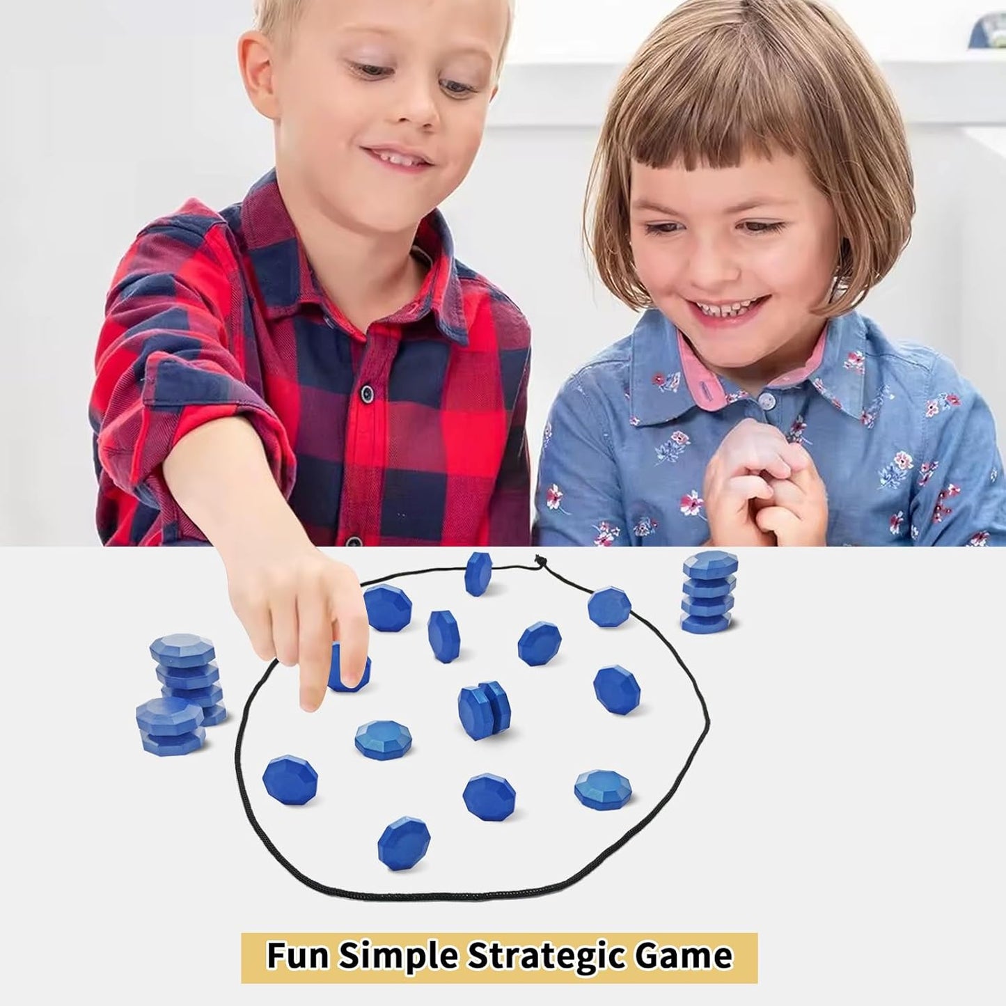 Magnetic Chess Game, Fun Table Top Magnet Game with String, Magnetic Stones Board Game Magnetic Chess Board Game Set Improve Log