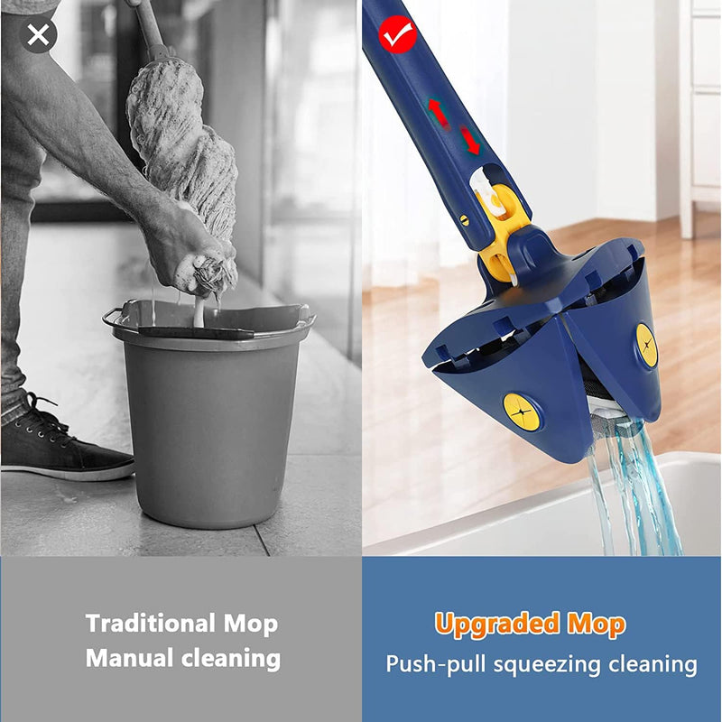 360° Rotatable Adjustable Cleaning Mop with Microfiber Mop Pad