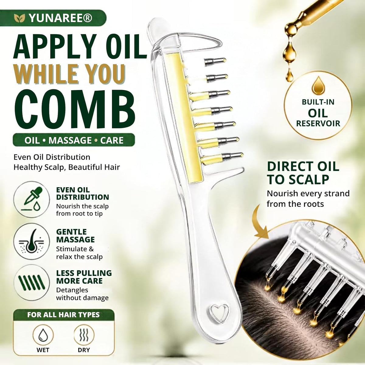 Crystal Serum Applicator Scalp Massage Comb