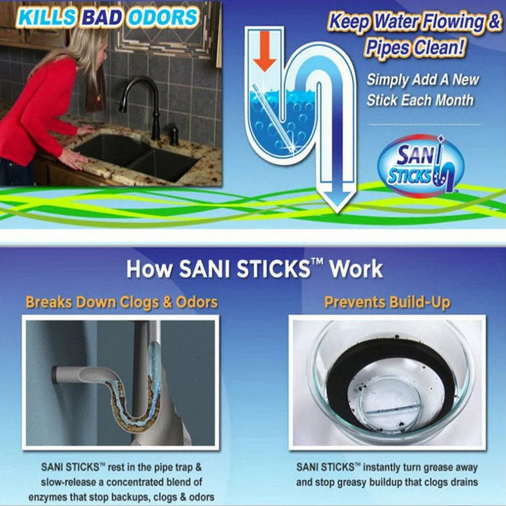 12 Pcs Cleaning Sani Sticks For Home Kitchen Sink