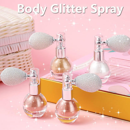 Diamond Highlighter Powder Spray Waterproof High Gloss Glitter Body Bronzer Highlight Powder Face Contour Illuminator Makeup