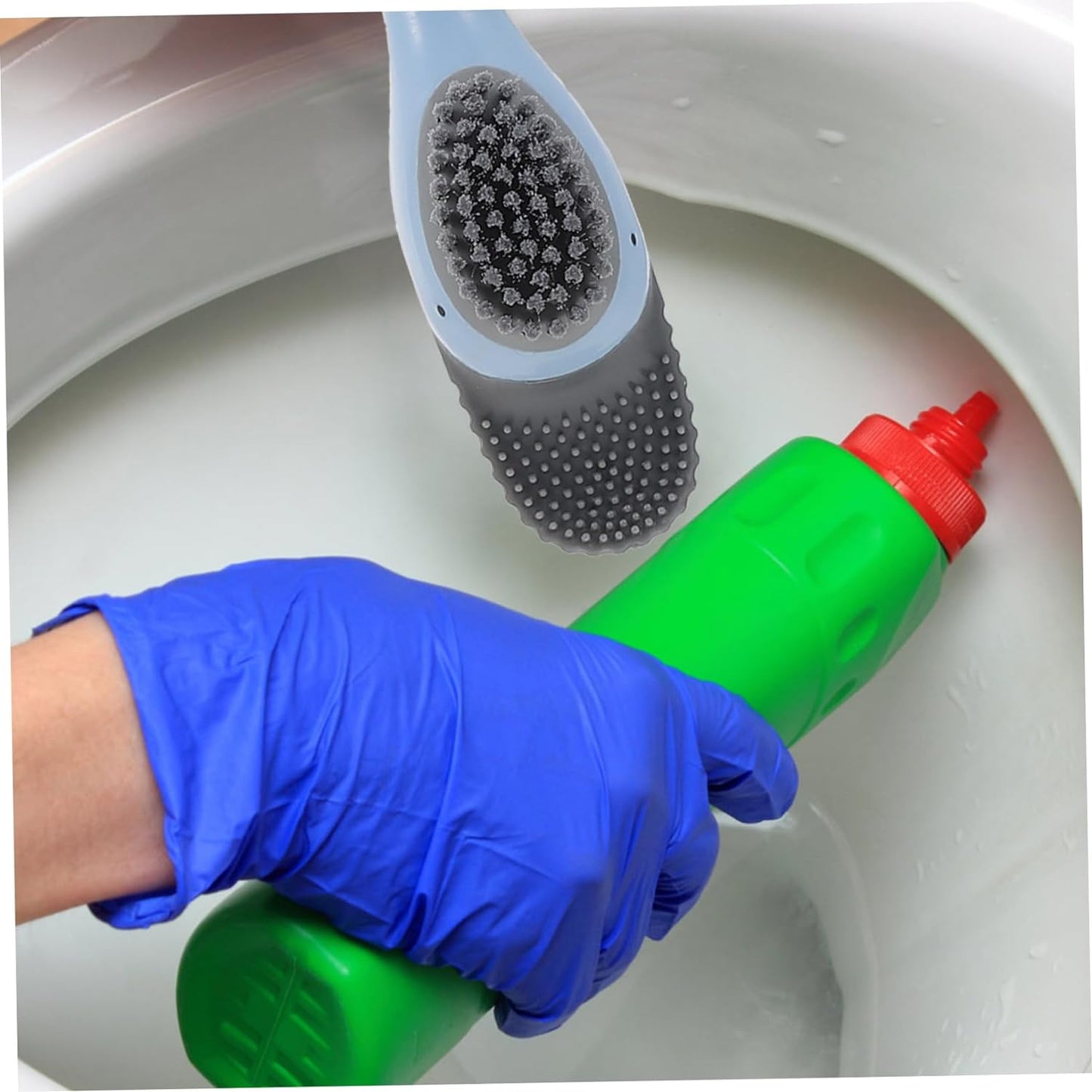 Duck Wall Mount Toilet Cleaning Brush Silicone Scrubber With Long Handle