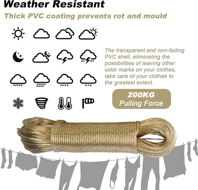 Steel Clothesline Cloth Washing Line Rope 20meters