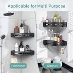 Multipurpose Drill-Free Bathroom Storage Shower Shelf Corner Caddy Organizer With 2 Hook 1 Peice