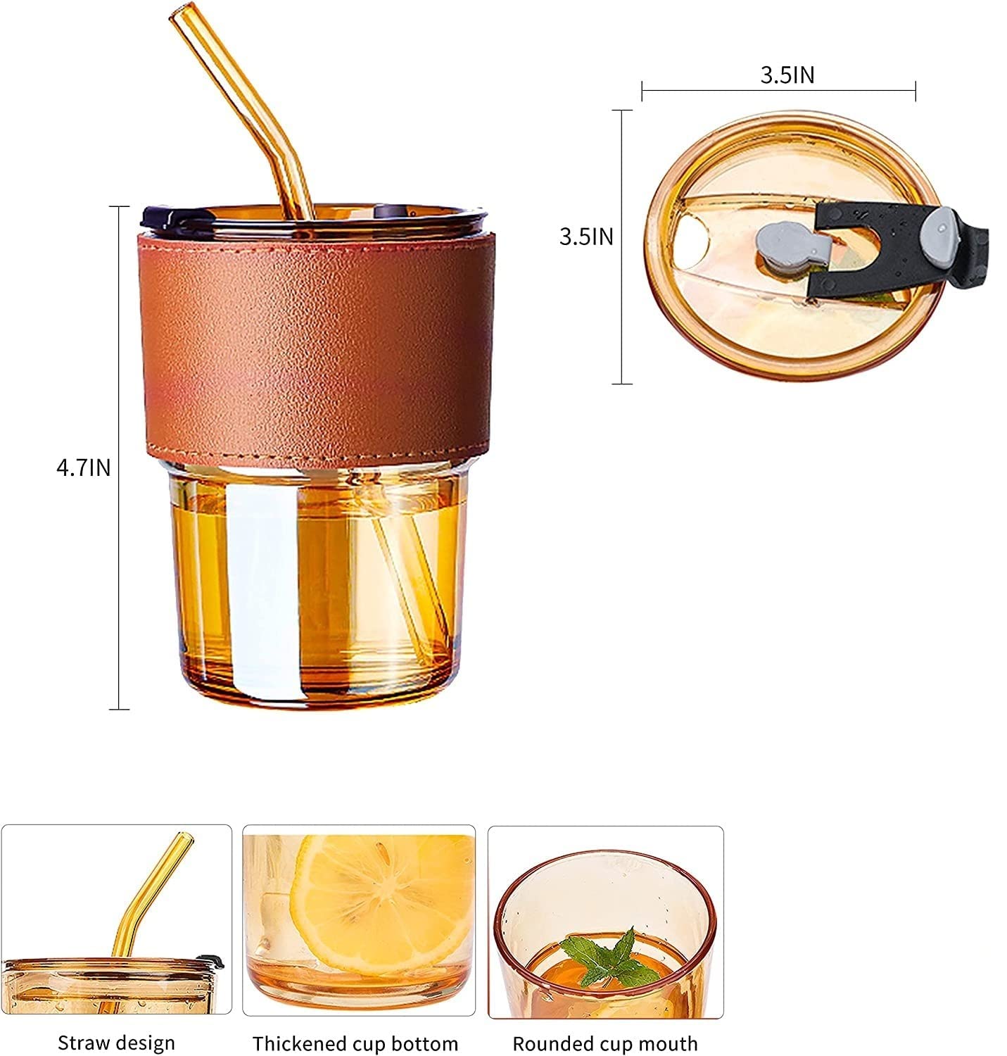 Glass Coffee Mug With Straw