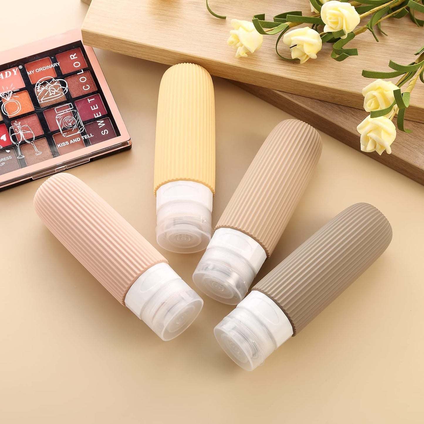 Portable Squeezable Silicone Travel Bottles For Toiletries 4Pcs Set
