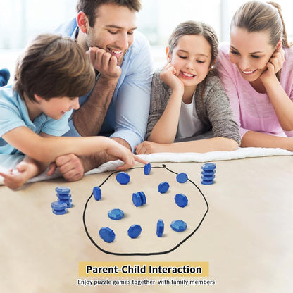 Magnetic Chess Game, Fun Table Top Magnet Game with String, Magnetic Stones Board Game Magnetic Chess Board Game Set Improve Log