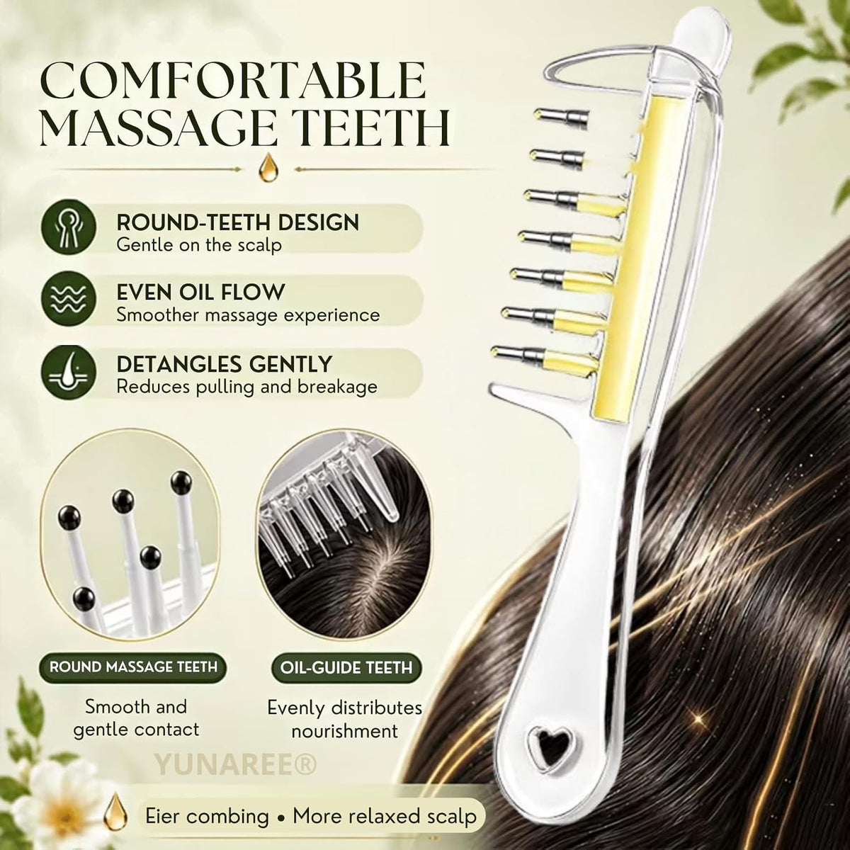 Crystal Serum Applicator Scalp Massage Comb