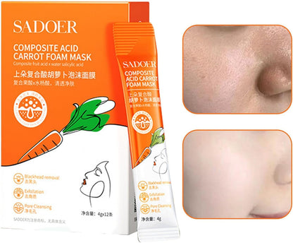 Sadoer Carotene Series Composite Acid Carrot Foam Mask12 Sachet in a Box