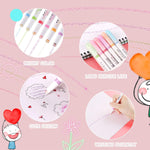 6 Colors Roller Flower Heart Curve Line Highlighter Marker Pen Set For Drawing