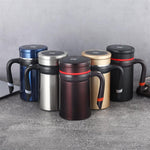 Stainless Steel Thermos Flask Mug With Handle And Temperature Display Mug 500ml