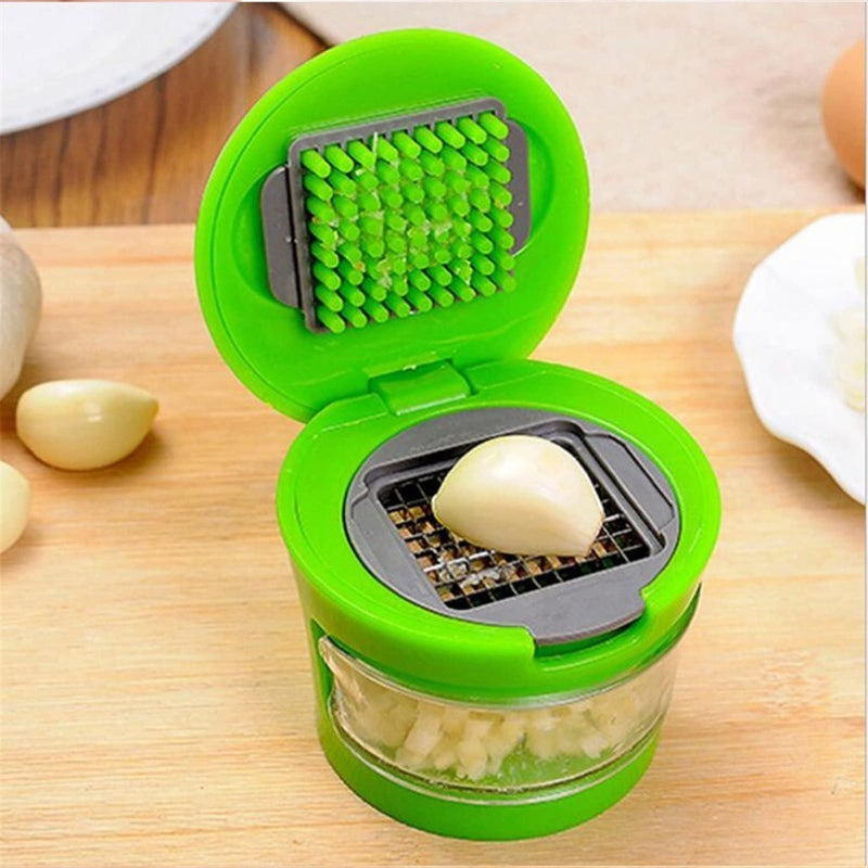 Garlic Chopper Plastic Stainless Steel Mini Garlic Press Chopper Cutter