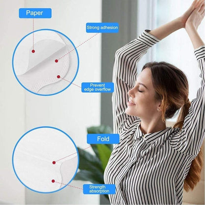 Sweat Pads Anti Allergic Anti Bacteria For Underarms Disposable Highly Absorbent Sweat Pad 5 Pair