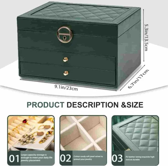 Multipurpose Luxury Lockable Jewelry Organizer
