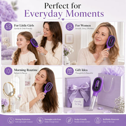 2-in-1 Misting & Detangling Hair Brush