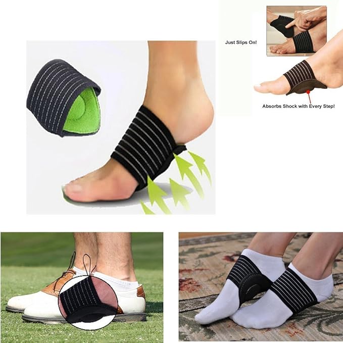 Arch Support Cushion Shock Absorber Relief Pain Feet Care Instep Pad Pair