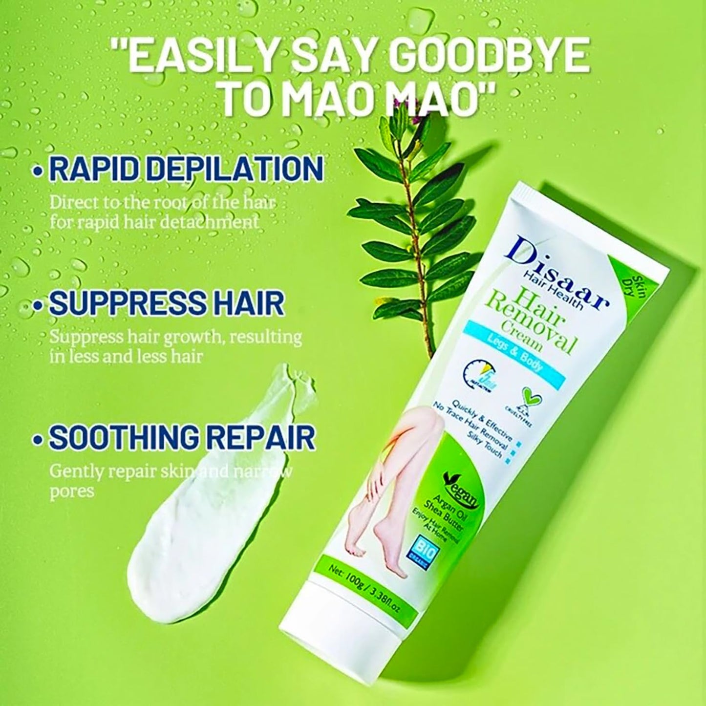 Disaar Beauty 5 Min Fast Hair Removal Cream For Body Legs Underarm Shea Butter Hair Removal Cream 100g