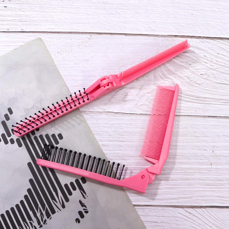 2in1 Double Head Foldable Pocket Hair Comb Brush