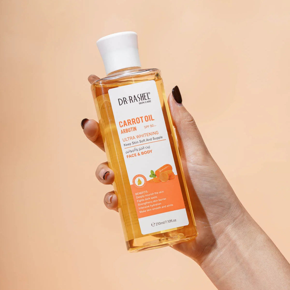 Dr Rashel Face & Body Carrot Oil Arbutin SPF50+ Ultra Whitening keep Skin Soft and Supple