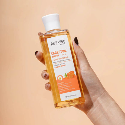 Dr Rashel Face & Body Carrot Oil Arbutin SPF50+ Ultra Whitening keep Skin Soft and Supple