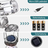 6in1 USB Rechargeable Portable Solar Energy Saving Power Bank Camping Lantern Cooler Fan Flashlight