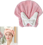 Microfibre Bowknot Drying Hair Cap