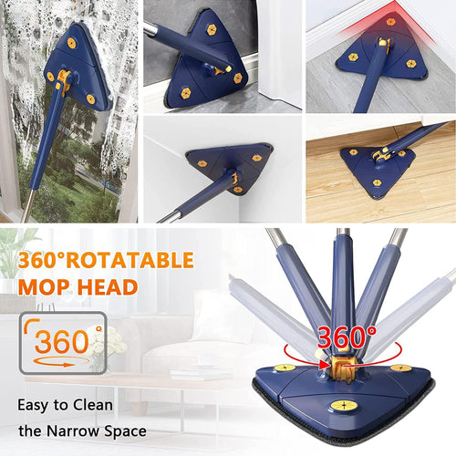 360° Rotatable Adjustable Cleaning Mop with Microfiber Mop Pad