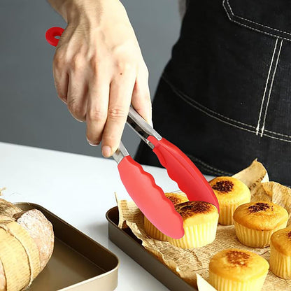 Stainless Steel With Silicone Food BBQ Grill Steak Clip Tong