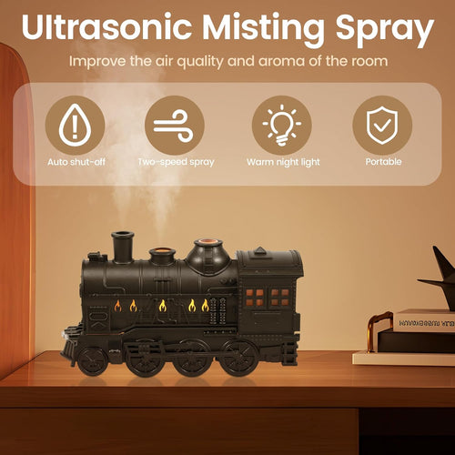 Creative Retro Train Engine Aromatherapy Humidifier Diffuser