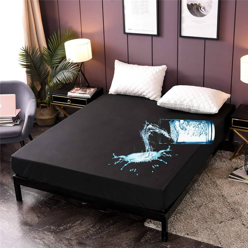 Waterproof Mattress Cover King Size Black Color