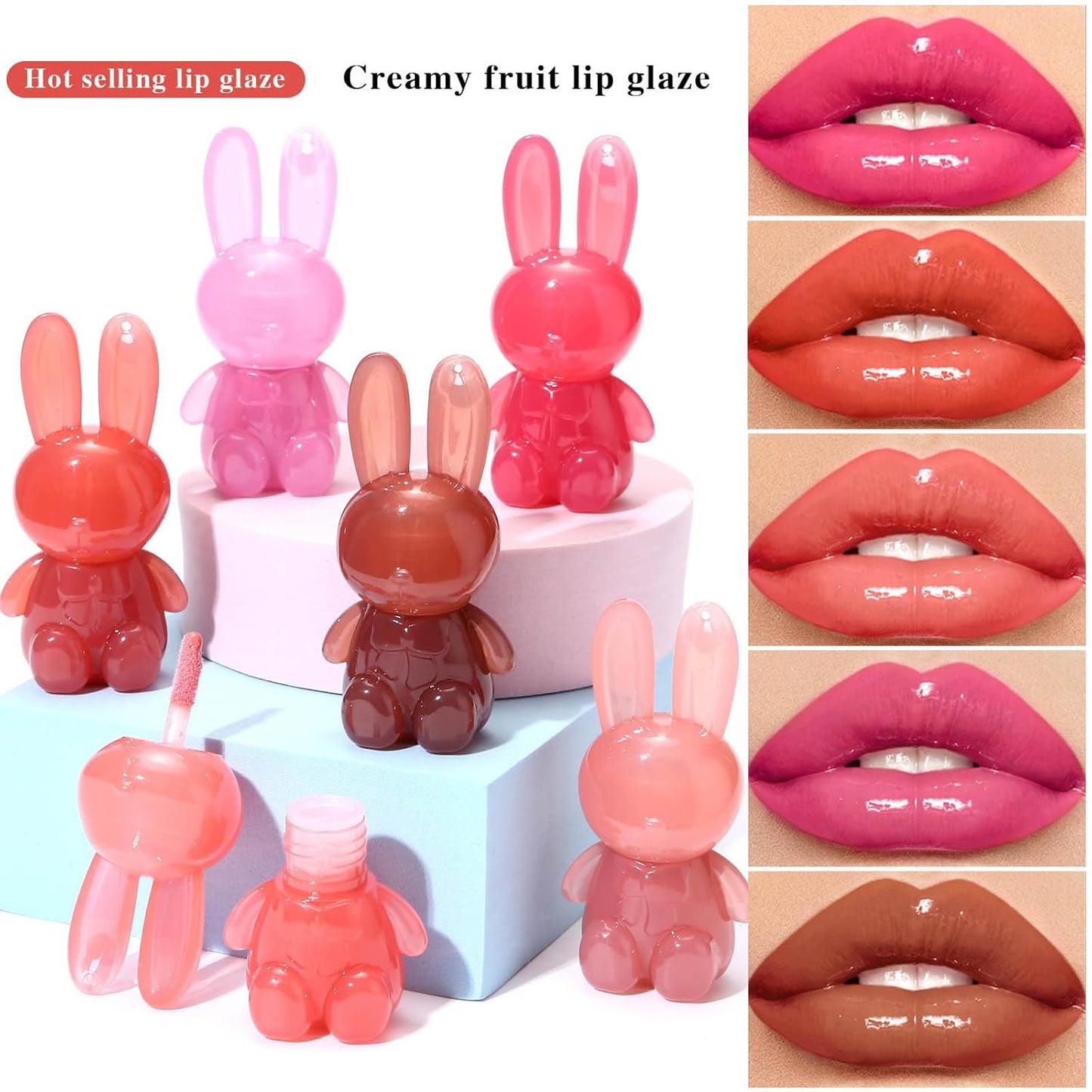 Miss Lara 6 Colors Rabbit Glossy Lip Gloss & Moisturizer