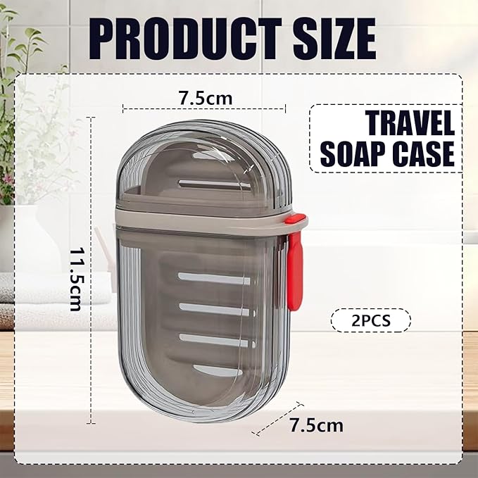 Portable Travel Soap Box With Draining Layer And Lid