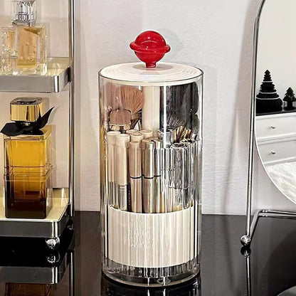 Press Type Automatic Desktop Makeup Cosmetic Brush Organizer Storage Box