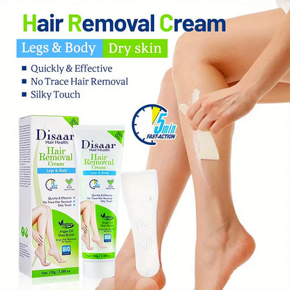 Disaar Beauty 5 Min Fast Hair Removal Cream For Body Legs Underarm Shea Butter Hair Removal Cream 100g