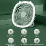 Multifunctional Rechargeable Portable Mini Desk Fan With LED Light And Foldable Hook for Home, Office, Outdoor Camping