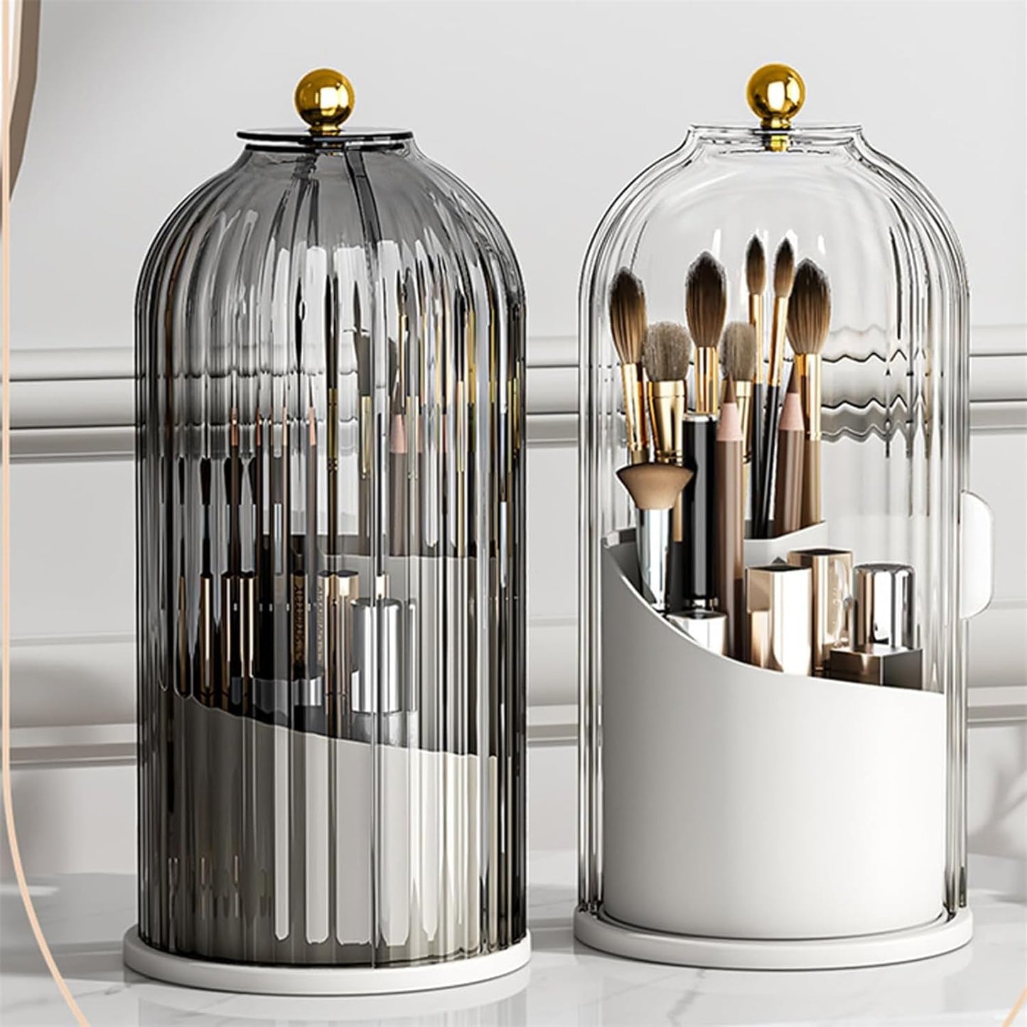 Elegant Luxury 360 Rotatable Makeup Cosmetic Brush Holder Organizer Storage Box 10013