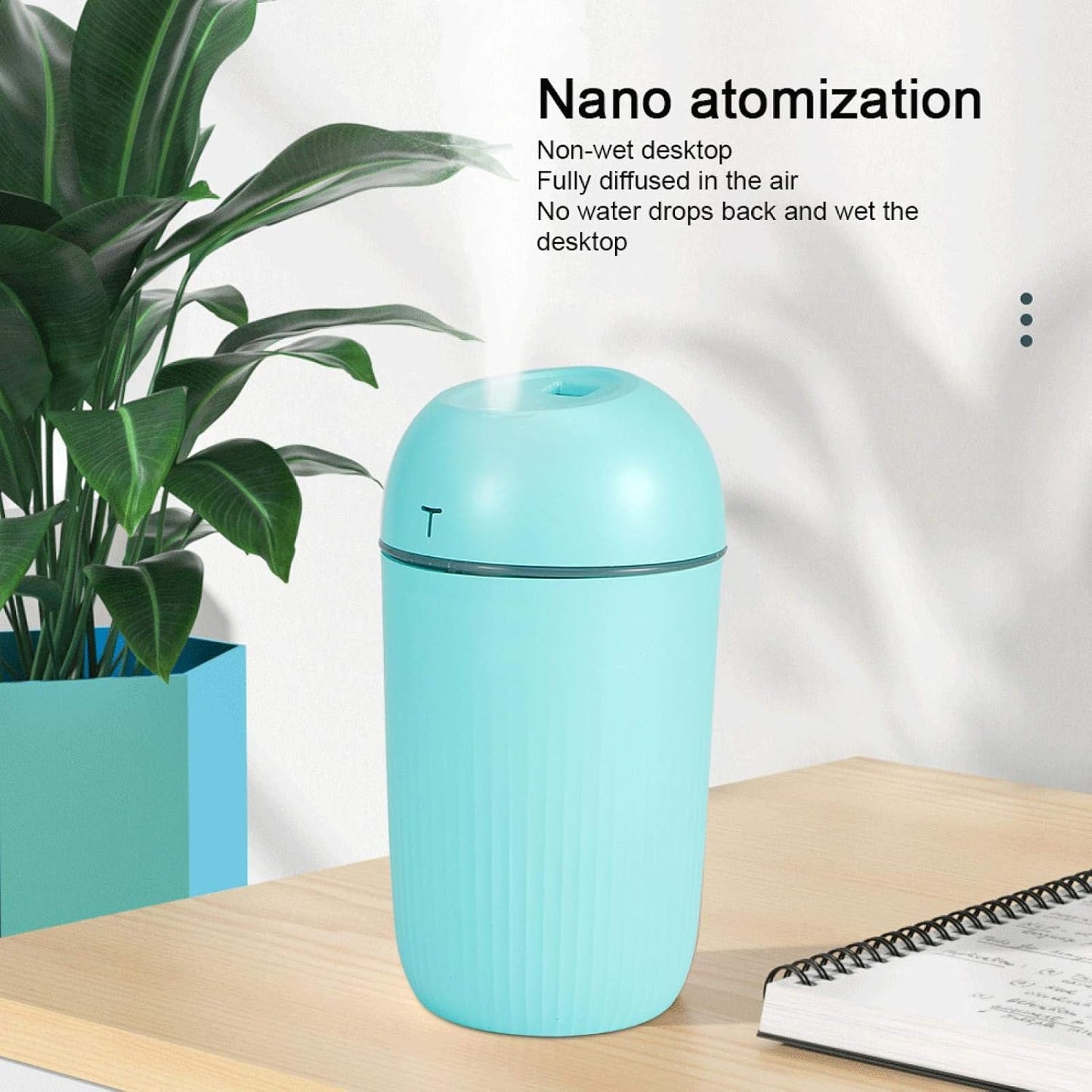 Mini USB Air Humidifier & Mist Diffuser – Green