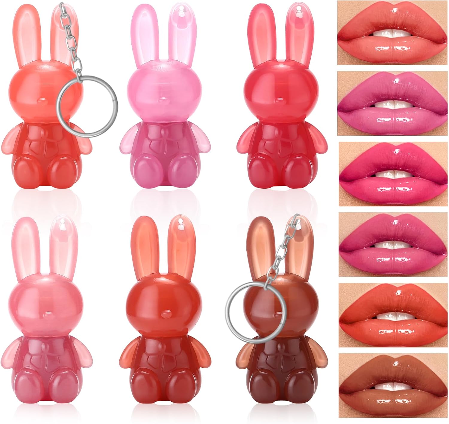 Miss Lara 6 Colors Rabbit Glossy Lip Gloss & Moisturizer