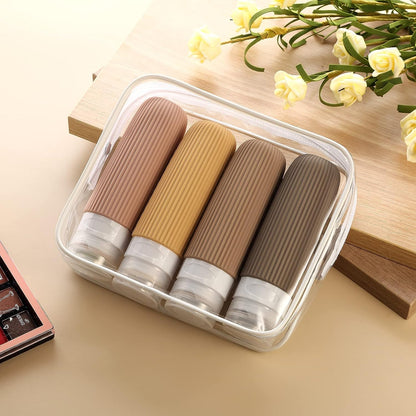 Portable Squeezable Silicone Travel Bottles For Toiletries 4Pcs Set