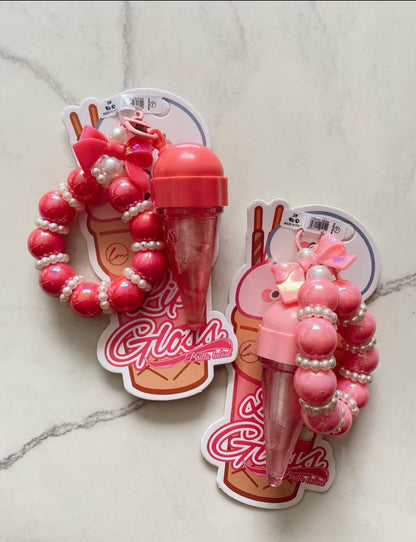 Lucky Model Ice cream Lip Gloos with New Key Chain Style